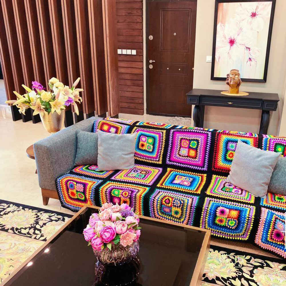 Main image of 钩针披毯 – 棋盘波西米亚Yas款