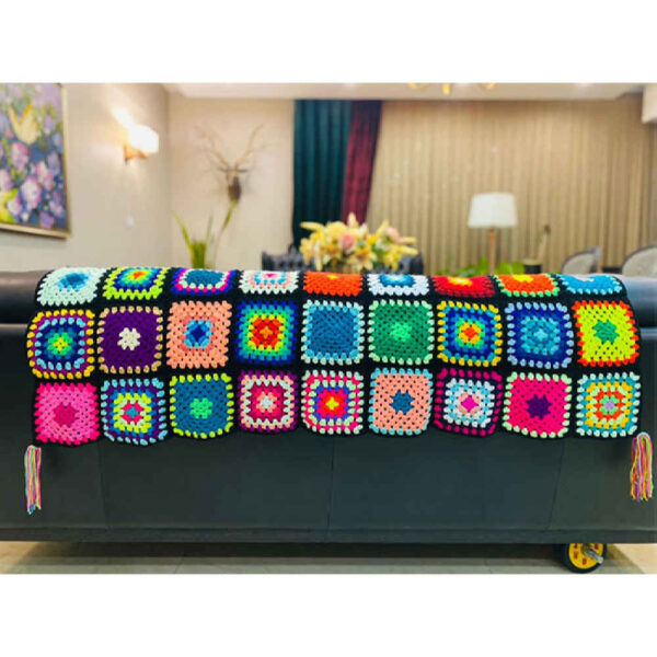 钩针披毯 – 棋盘波西米亚Ziba款