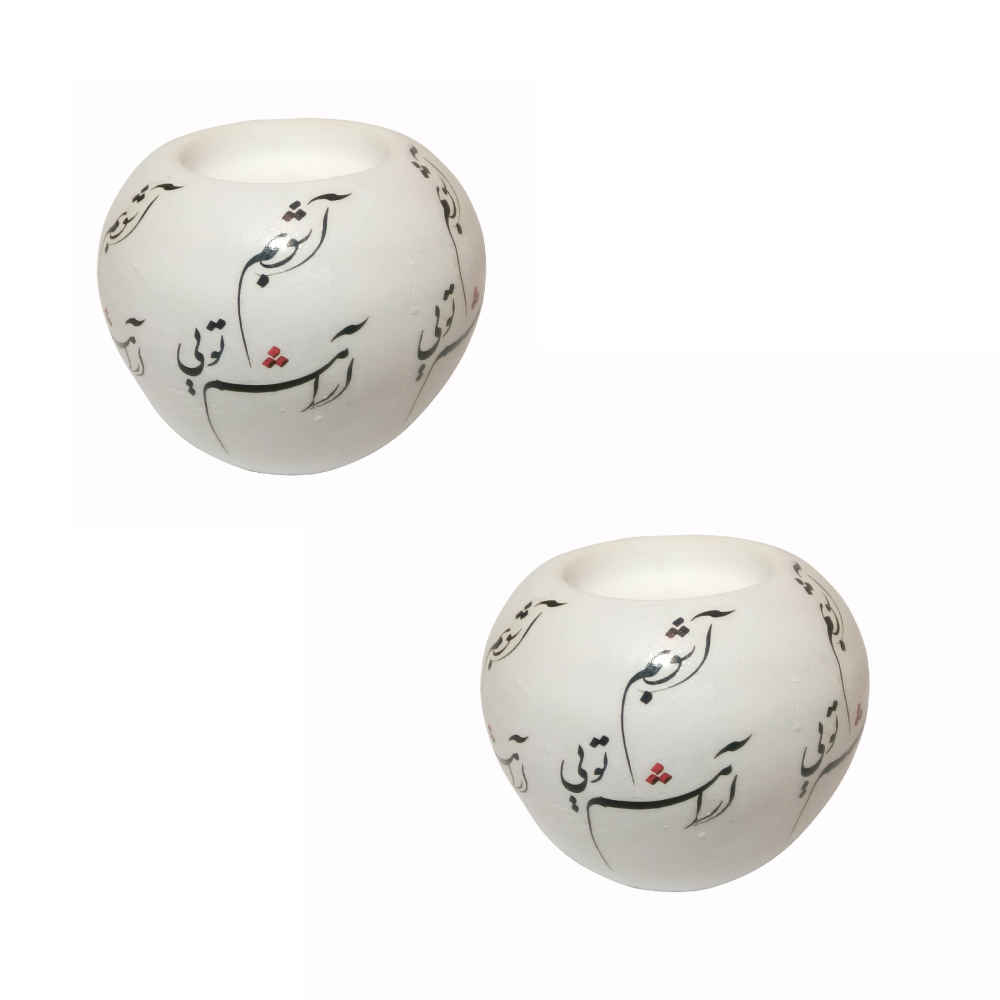 Main image of 石膏茶蜡烛灯 2 件套 – Ashoob 款