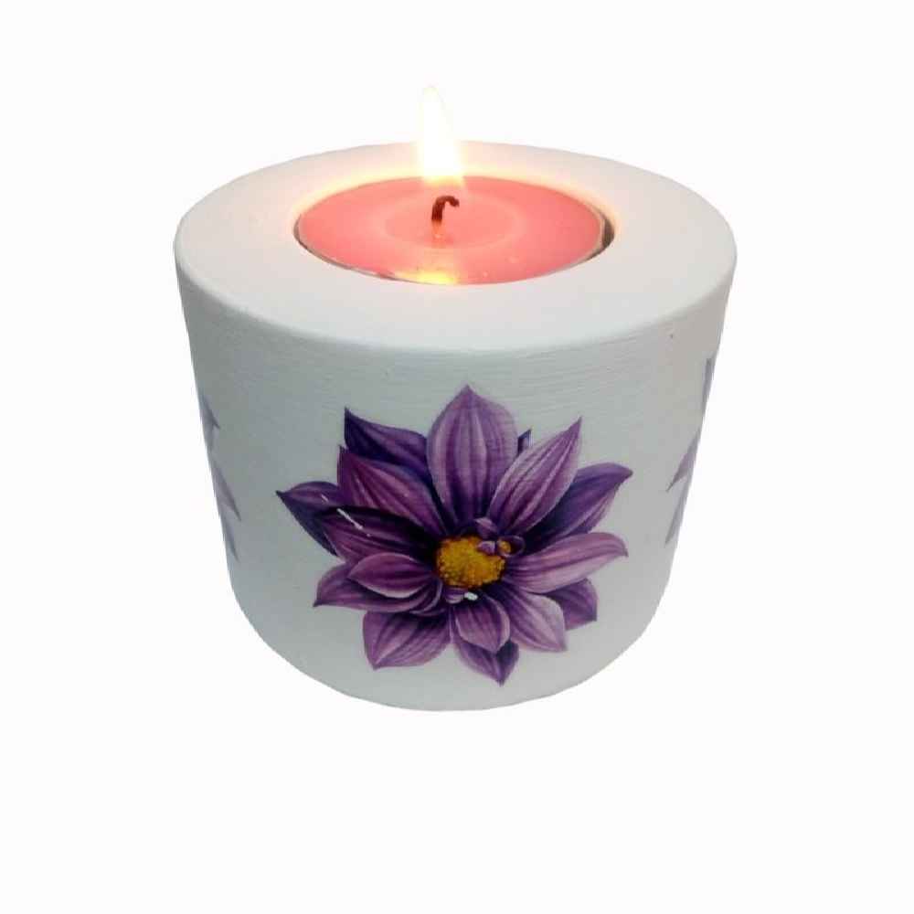 石膏茶蜡烛灯 2 件套 – Flower 款