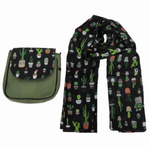 波西米亚风斜挎单肩包与披肩套装 – 仙人掌设计