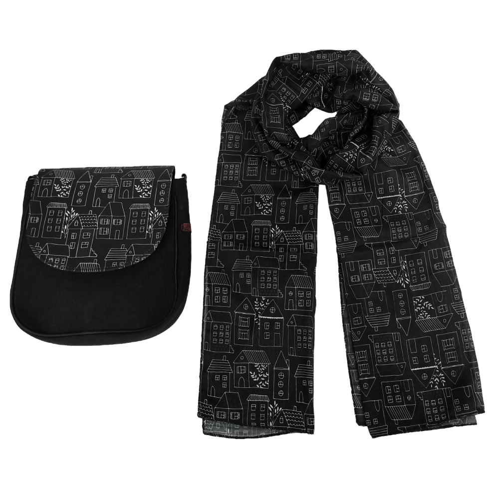 Main image of 波西米亚风斜挎单肩包与披肩套装 – 小屋主题