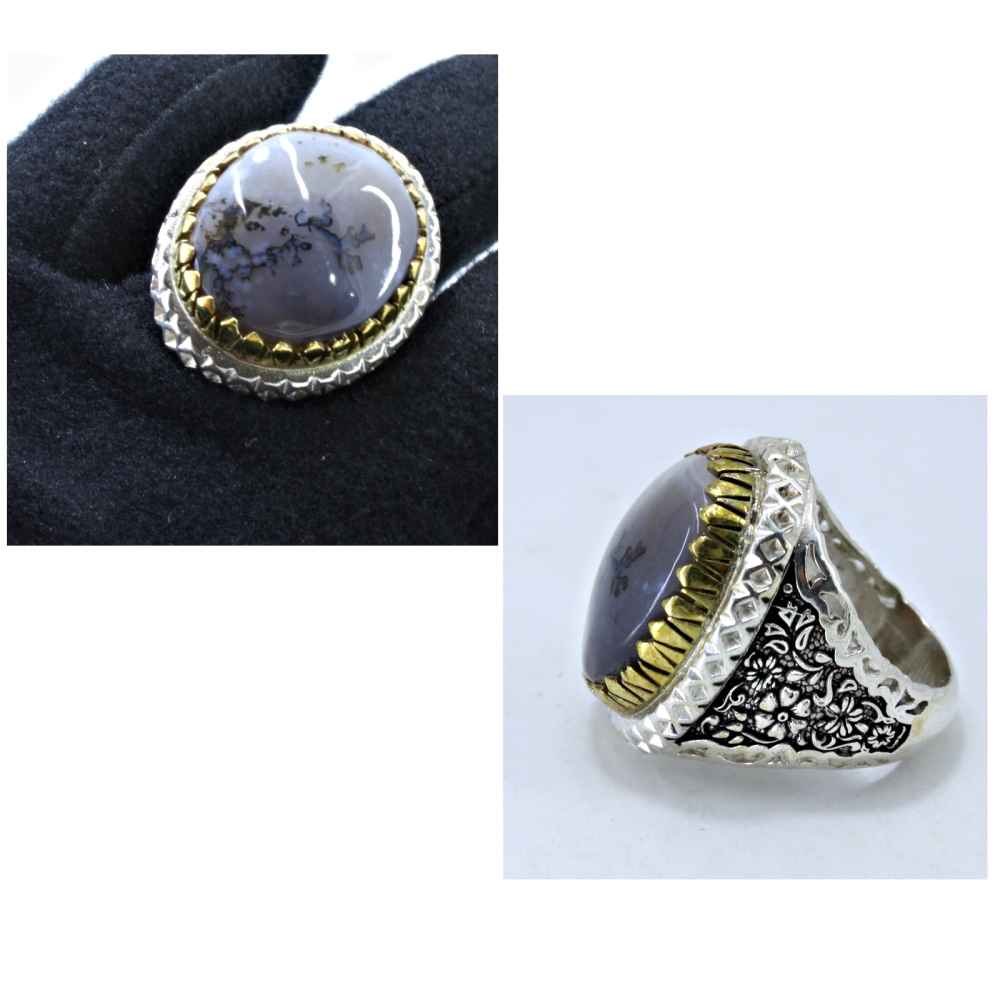 男士波斯树枝玛瑙 Shajar 银戒指 Arta 款