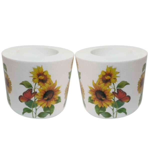 石膏茶蜡烛灯 – Sun Flower 款