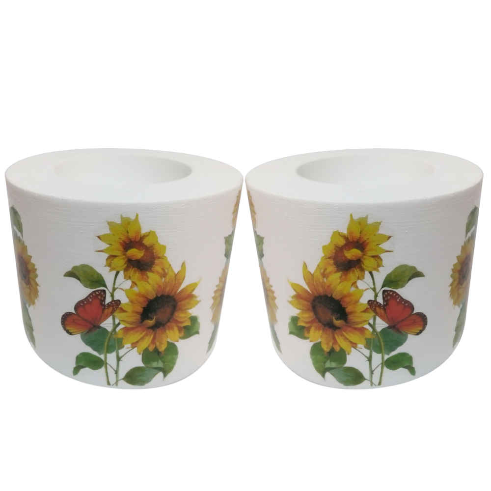 Main image of 石膏茶蜡烛灯 – Sun Flower 款