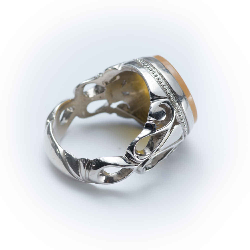 伊斯兰也门红玛瑙银戒指 男款 – Al Ikhlas