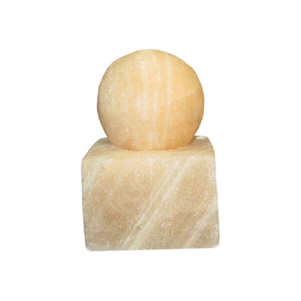 波斯地球仪盐灯 – 手工设计，立方体底座