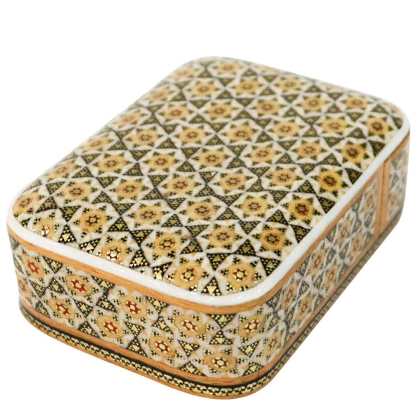 波斯木质扑克牌盒 – 哈塔姆珐琅 Hana 款