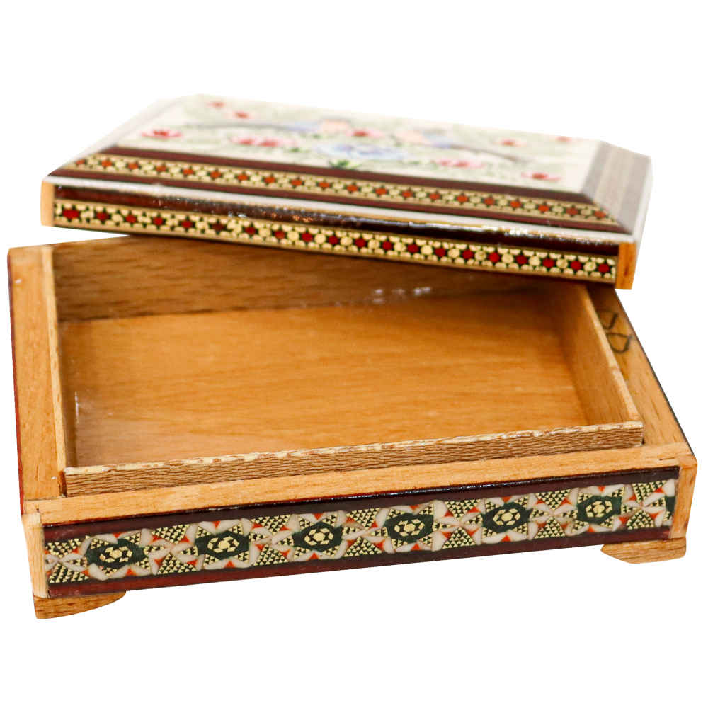 波斯木质扑克牌盒 – 哈塔姆珐琅 Homa 款