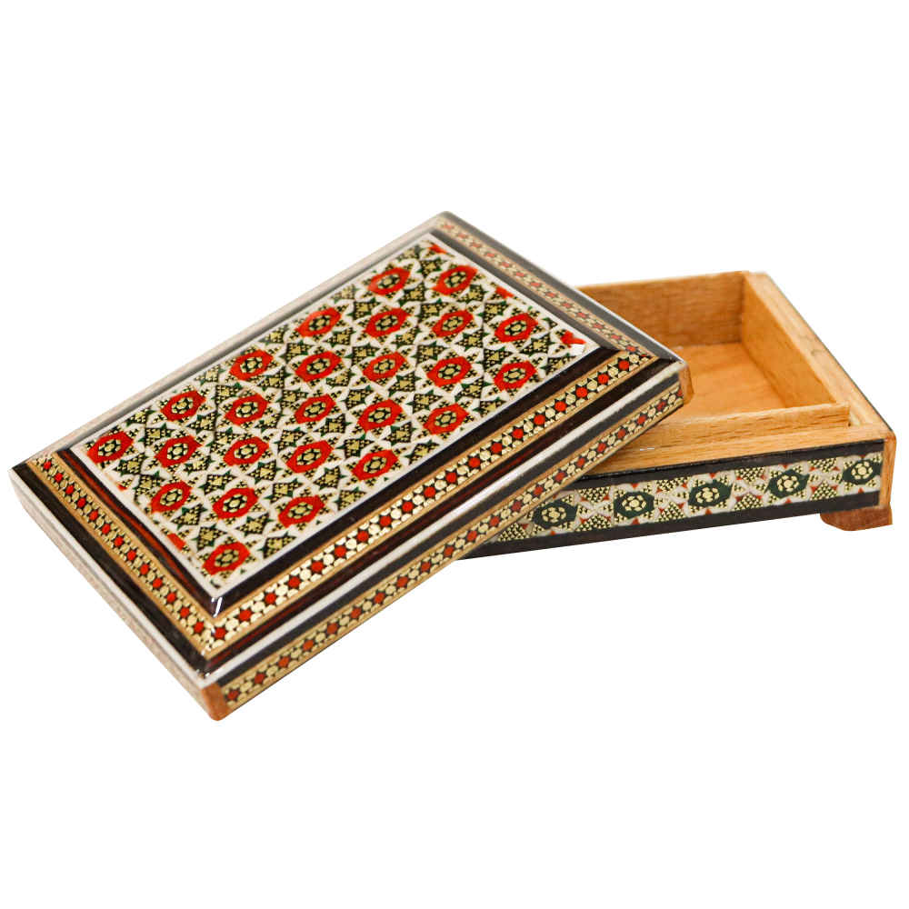 波斯木质扑克牌盒 – 哈塔姆珐琅 Laya 款