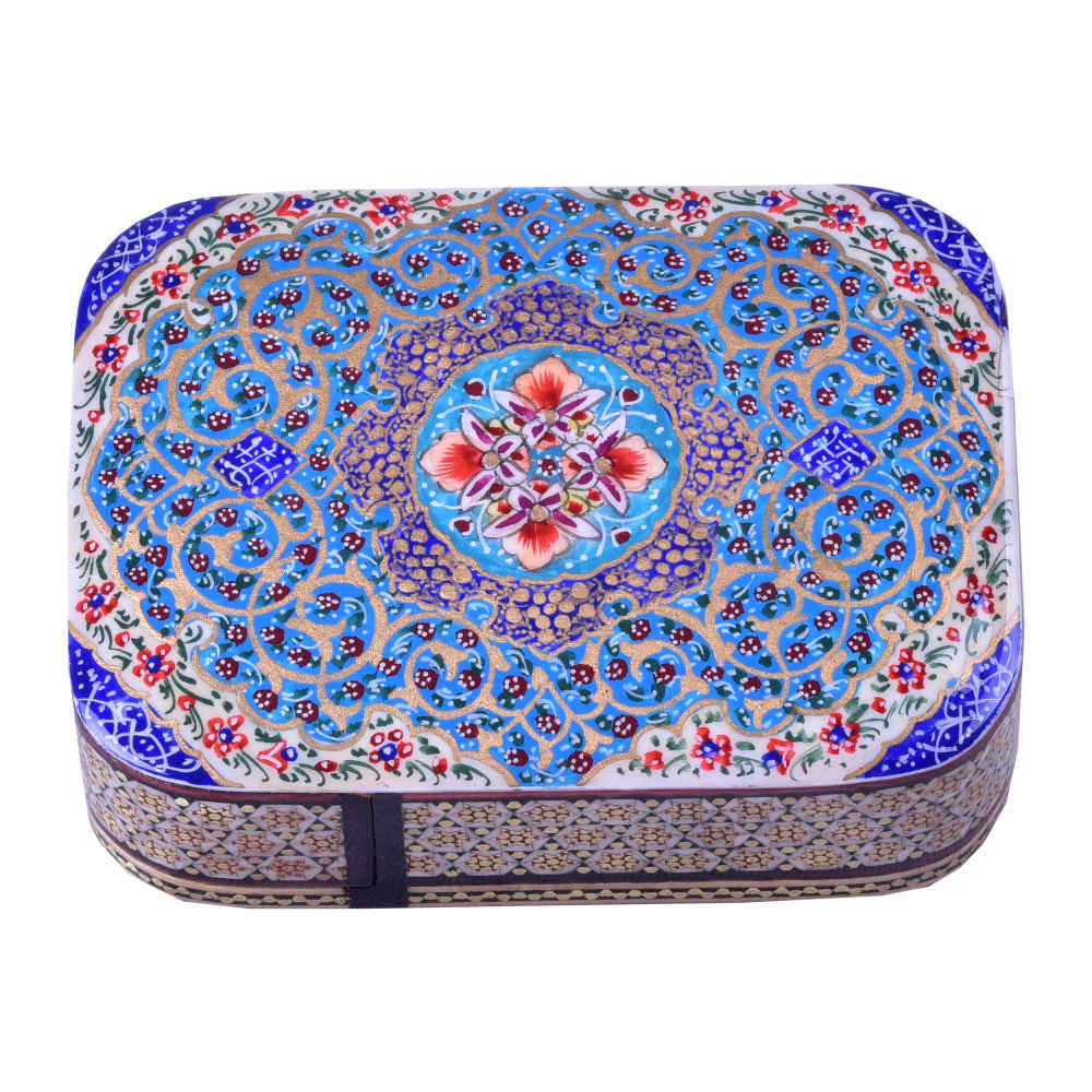 Main image of 波斯木质扑克牌盒 – 哈塔姆珐琅 Orkideh 款