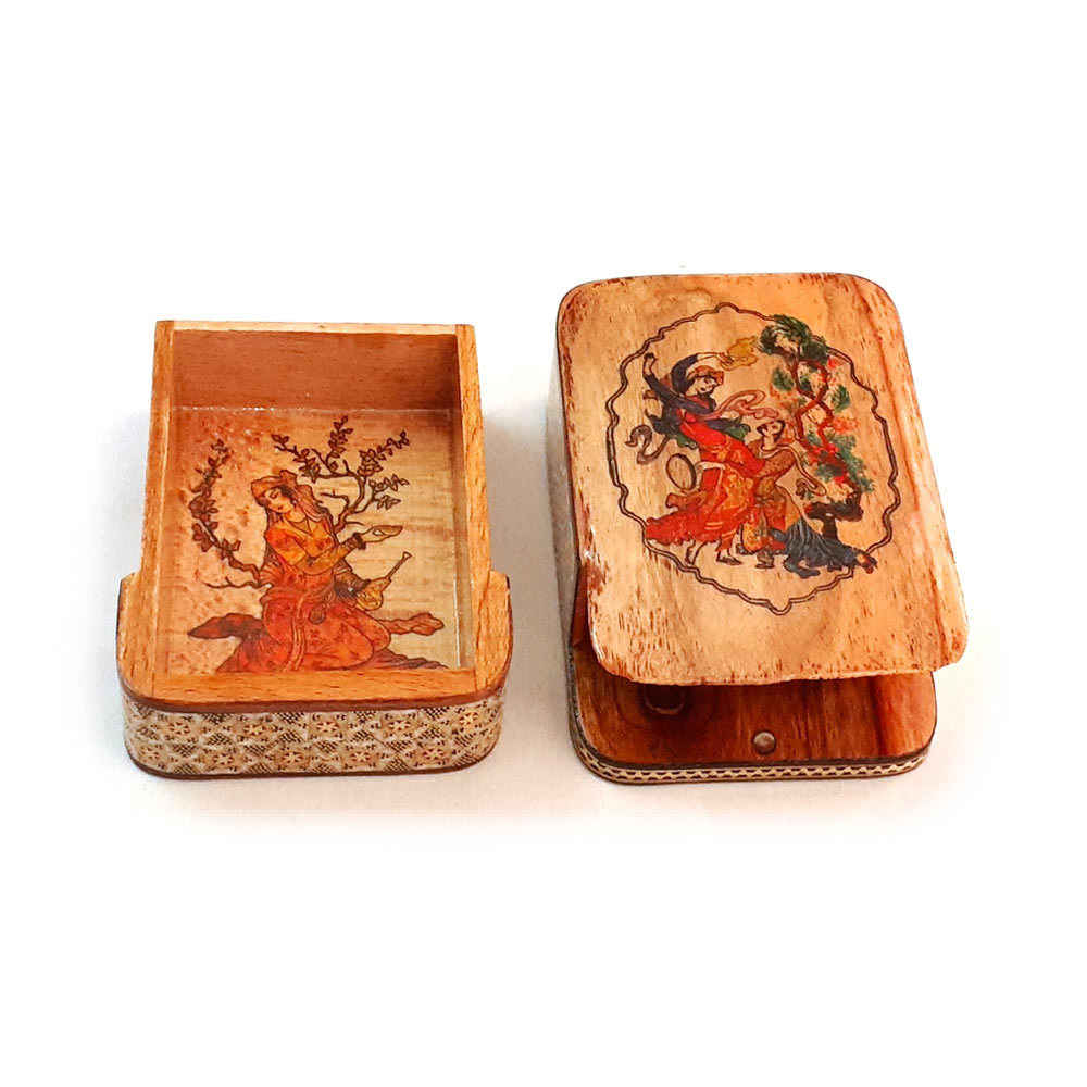 波斯木质扑克牌盒 – 哈塔姆珐琅微型款