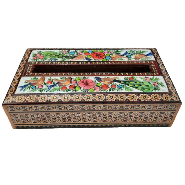 手工波斯木质纸巾盒套 – 哈塔姆工艺 Chavosh 款