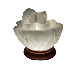 波斯碗形盐灯 – Choobi 模型，木质底座配盐块