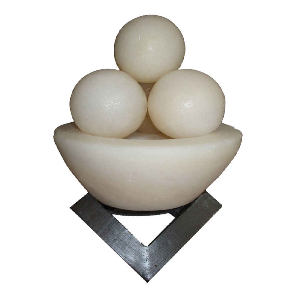 Main image of 波斯碗形盐灯 – Light 模型，圆形盐块配木质底座