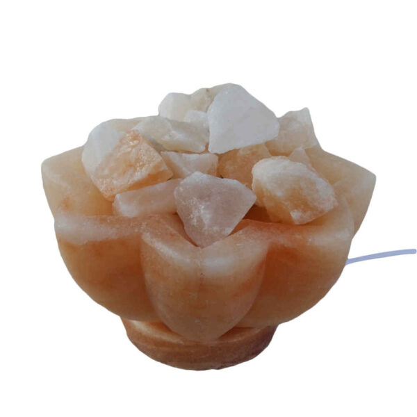 波斯碗形盐灯 – Star 模型，木质底座配盐块