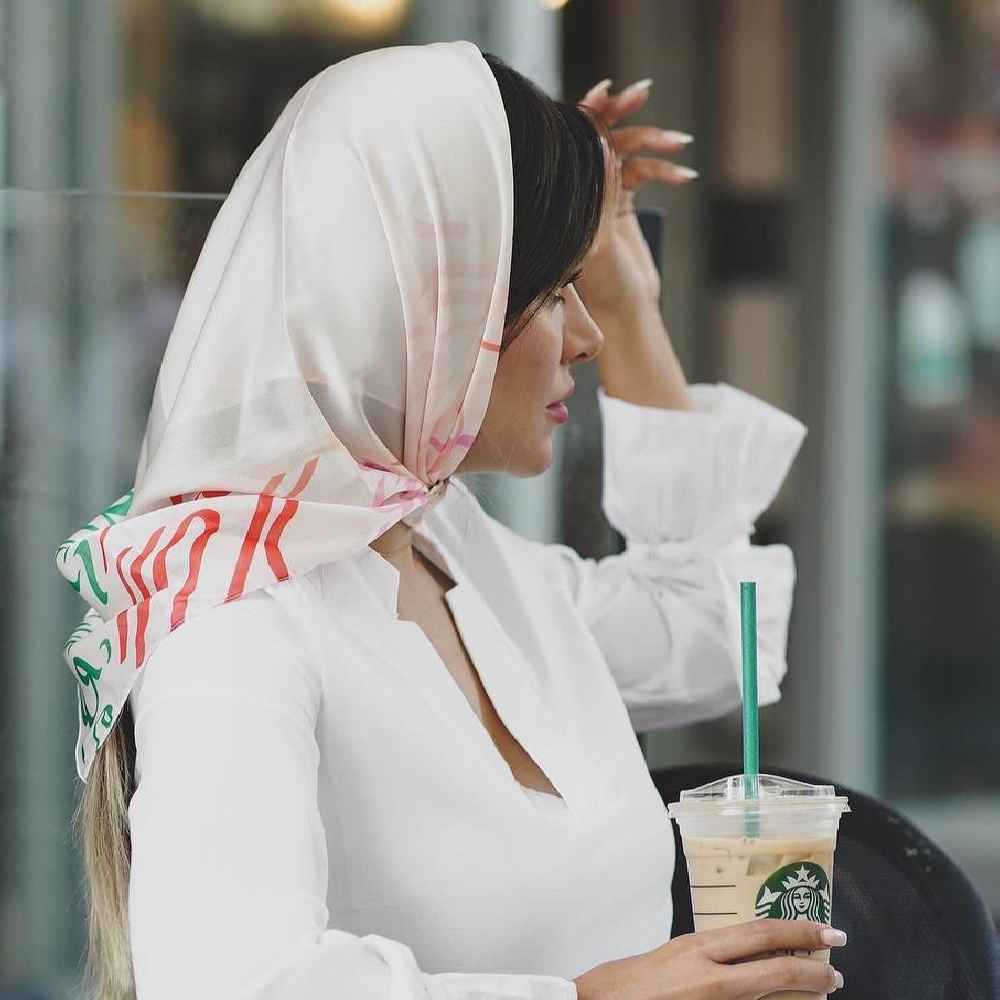 女士波斯丝质迷你围巾 – 豪华鲜艳 Maah 款