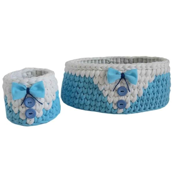 Dina 款两件套毛线钩针收纳篮