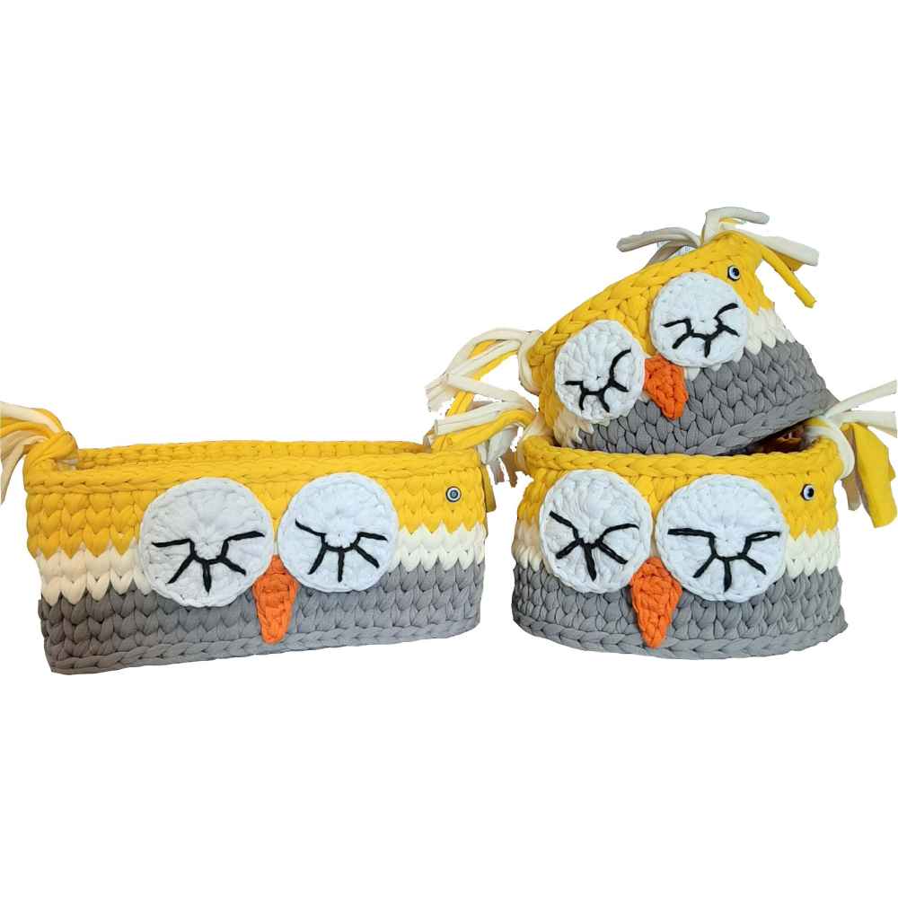 Main image of Joghd 款三件套毛线钩针收纳篮