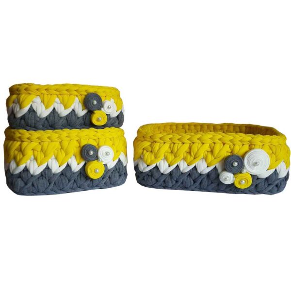 Laya 款三件套毛线钩针收纳篮