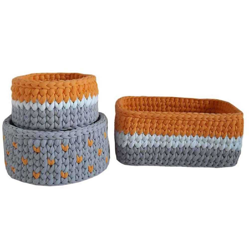 Main image of Roya 款三件套毛线钩针收纳篮