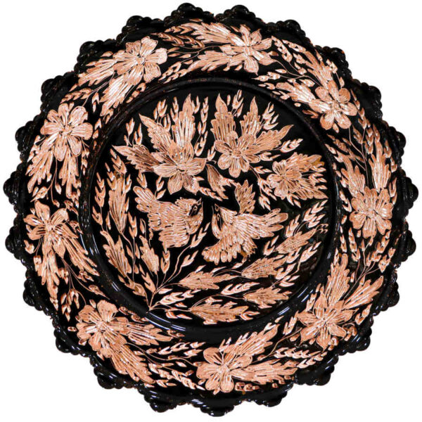波斯装饰性雕花铜盘——Floral（花卉）