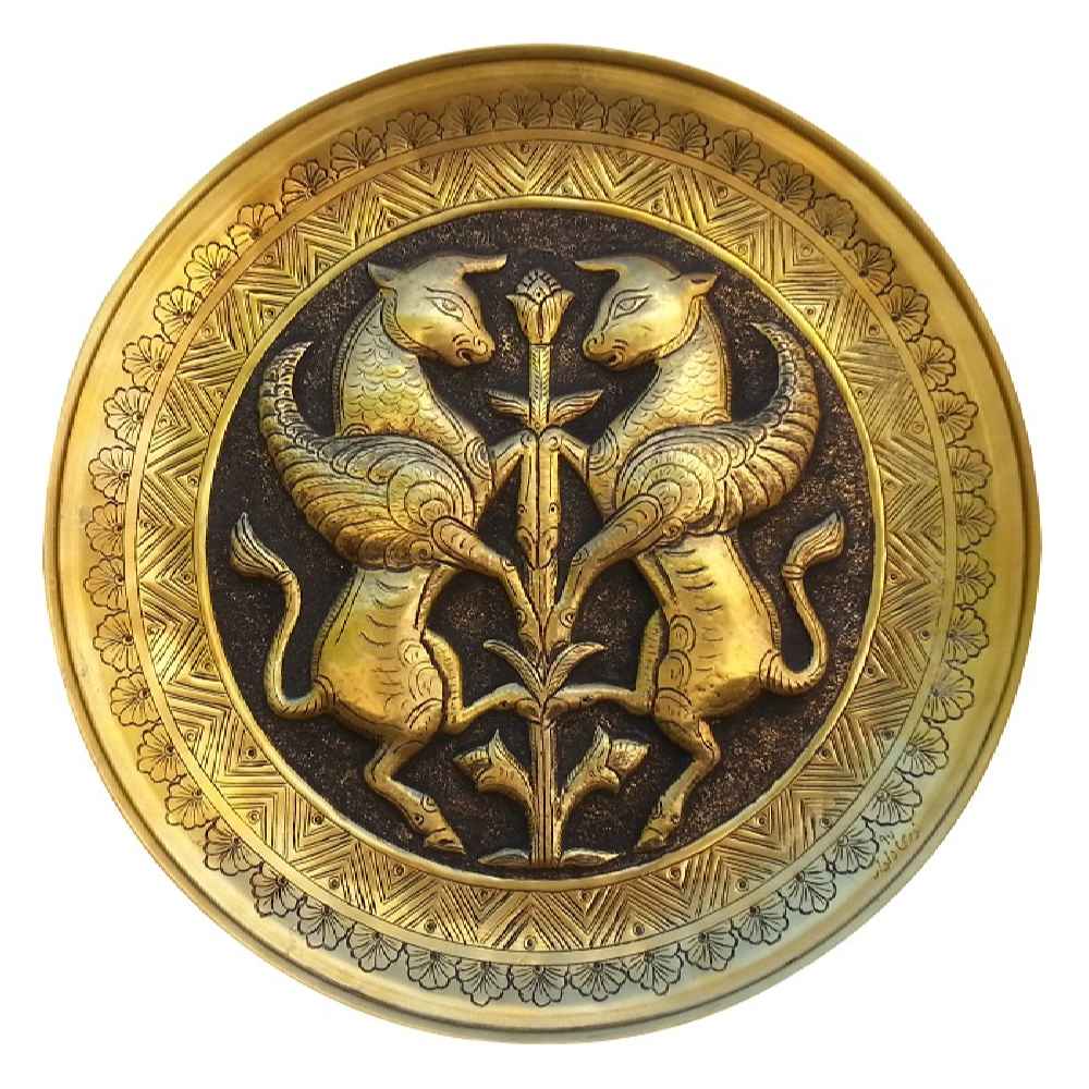 Main image of 波斯装饰性雕花铜盘——Galaza
