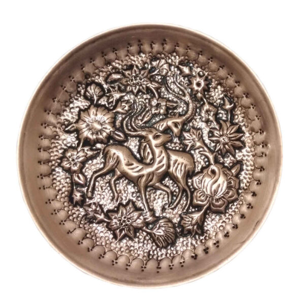 波斯装饰性雕花铜盘——Gazelle（羚羊）