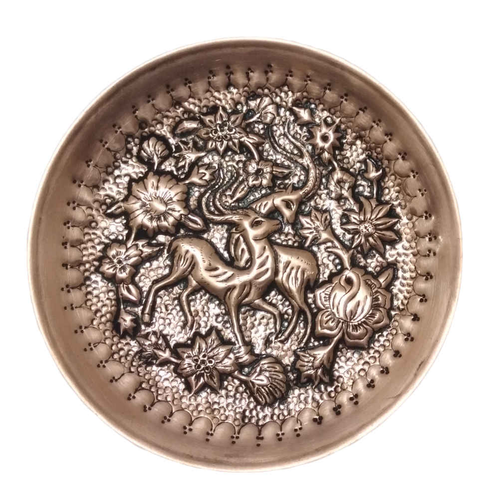 Main image of 波斯装饰性雕花铜盘——Gazelle（羚羊）
