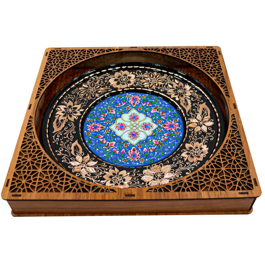 波斯装饰性雕花铜盘——Honar Floral（艺术花卉）