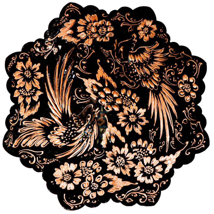 Main image of 波斯装饰性雕花铜盘——Parandeh（鸟）