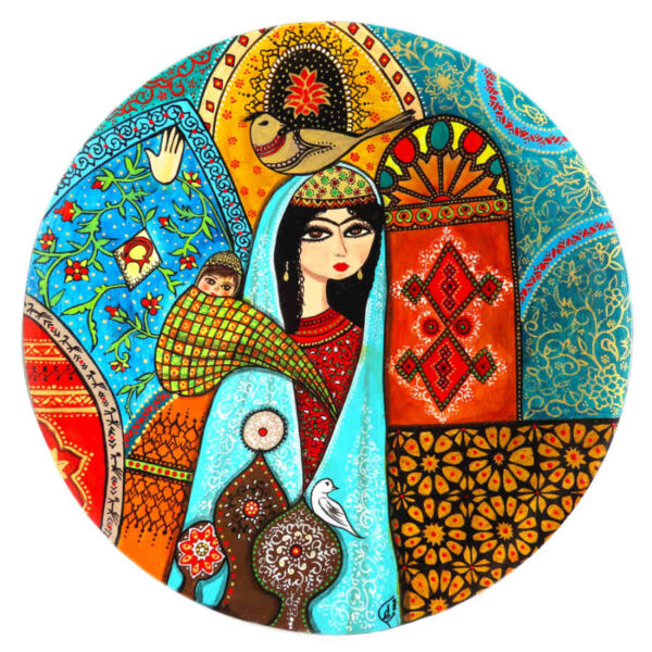 波斯装饰陶瓷盘 手绘 梅赫（Mehr）