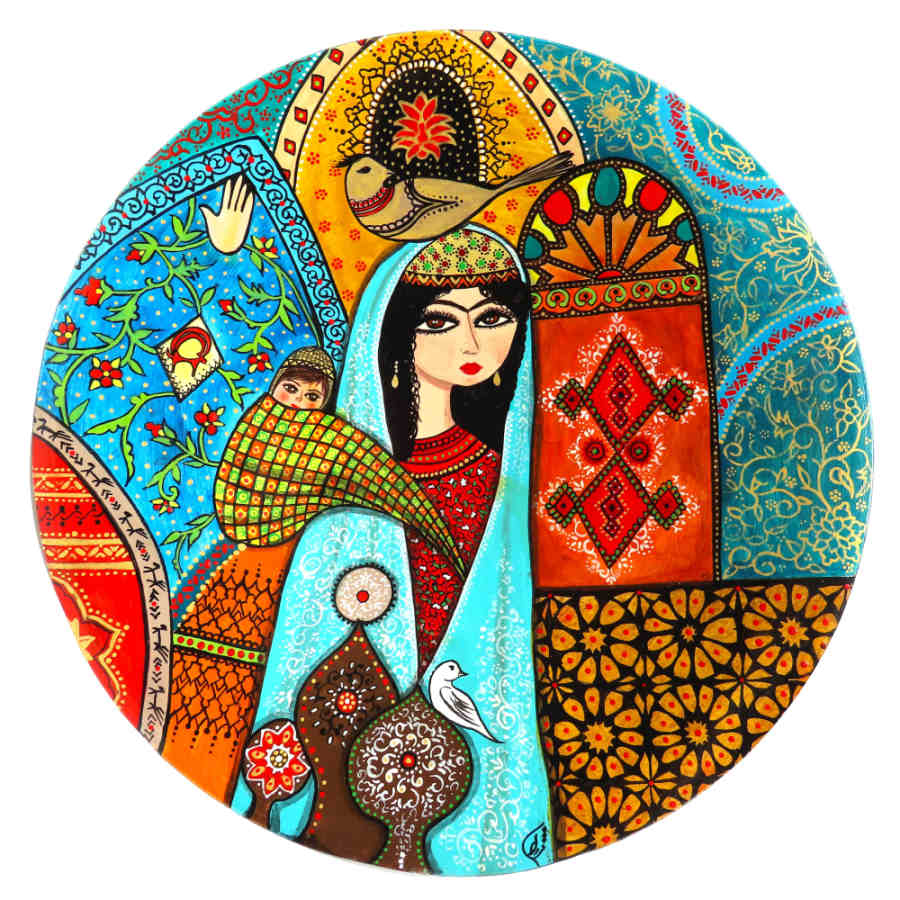 Main image of 波斯装饰陶瓷盘 手绘 梅赫（Mehr）