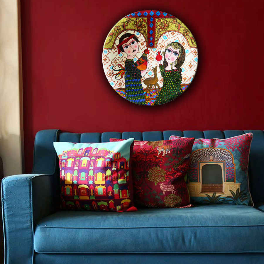 波斯装饰陶瓷盘 手绘 慈爱（Mohabat）