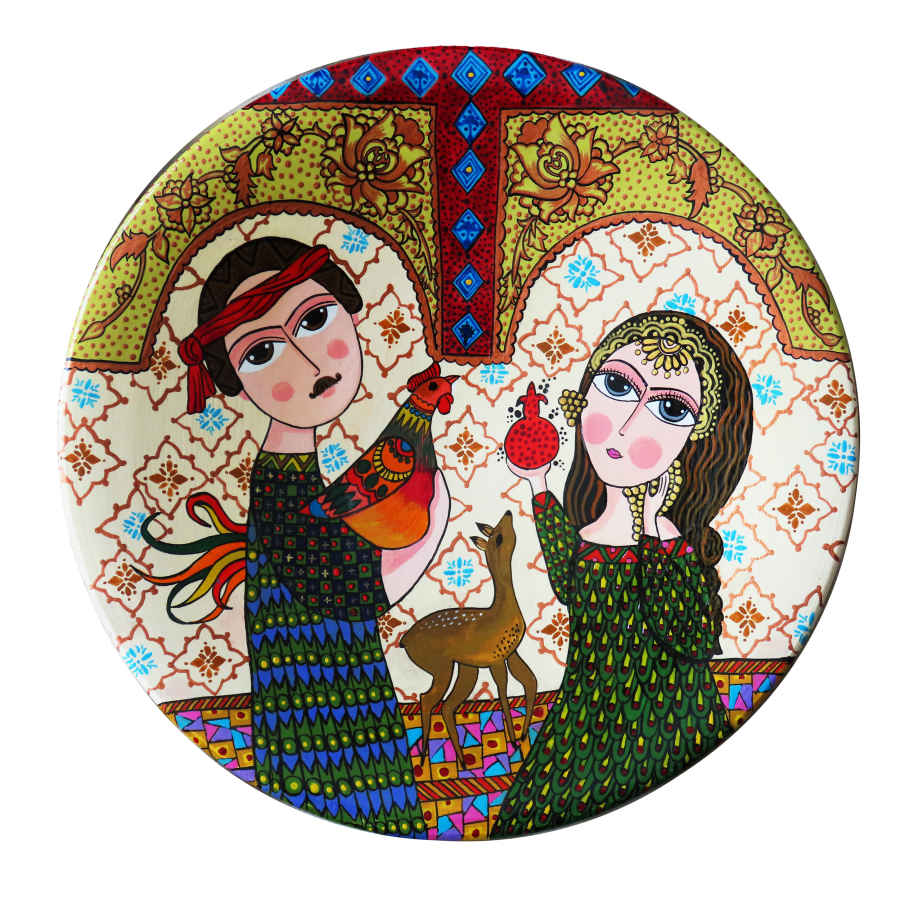 Main image of 波斯装饰陶瓷盘 手绘 慈爱（Mohabat）