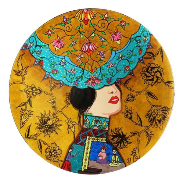 波斯装饰陶瓷盘 手绘 东方风格