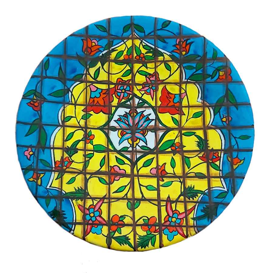 Main image of 装饰陶瓷盘 手绘 波斯绿松石