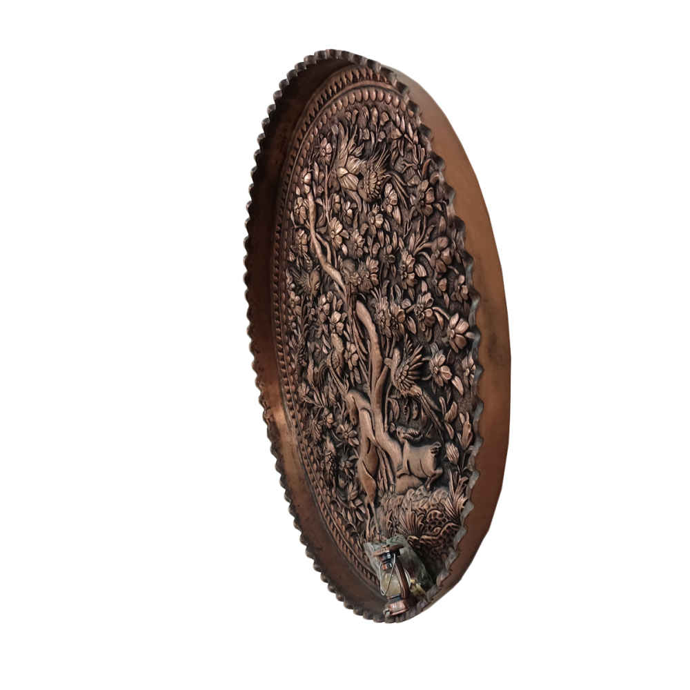 装饰性铜托盘——波斯手工雕刻工艺：Ahoo（羚羊）