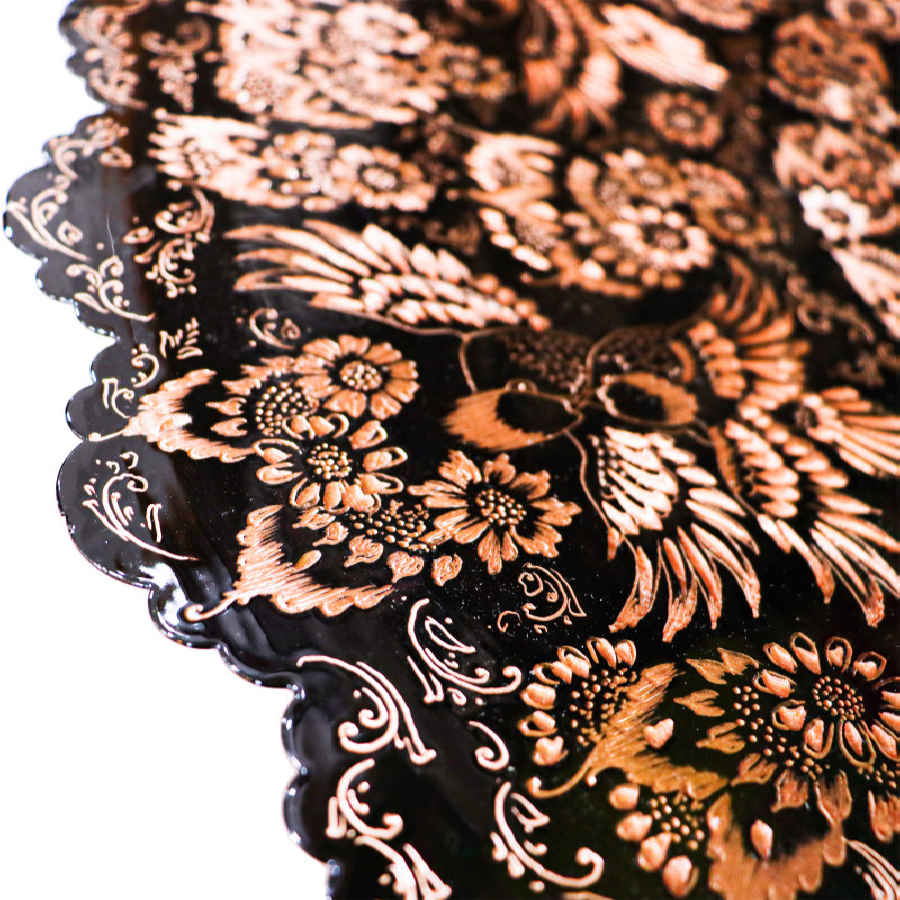 装饰性铜托盘——波斯手工雕刻工艺：Diamond（钻石）