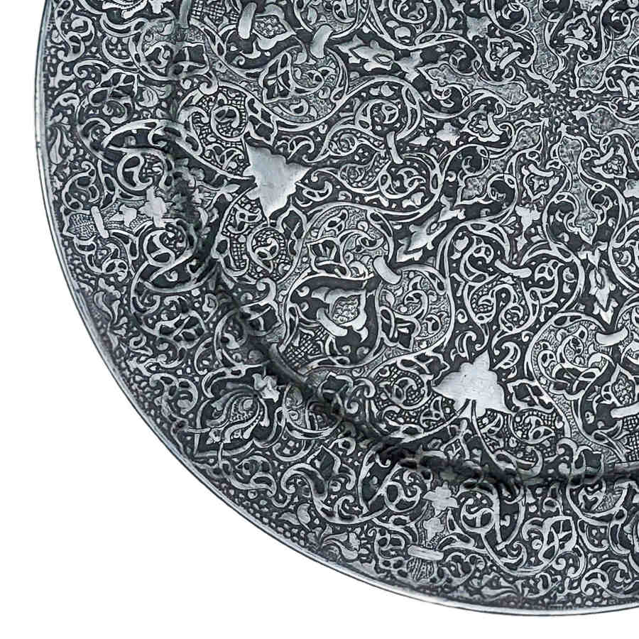 装饰性铜托盘——波斯手工雕刻工艺：Eslimi（伊斯兰花纹）