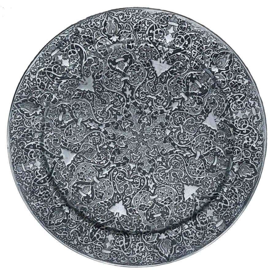 Main image of 装饰性铜托盘——波斯手工雕刻工艺：Eslimi（伊斯兰花纹）