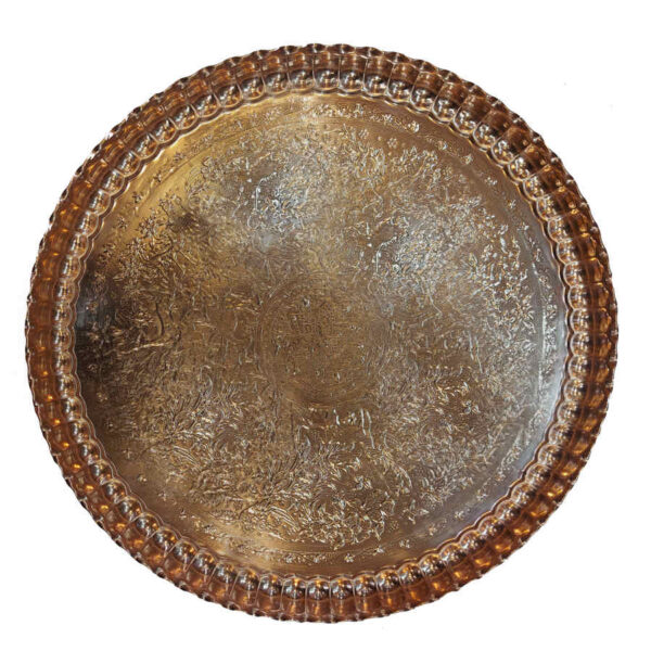 波斯铜餐盘 – 传统锤纹 Mahtab 模型