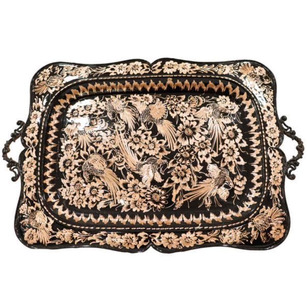 装饰性铜托盘——波斯手工雕刻工艺：Rectangle（长方形）