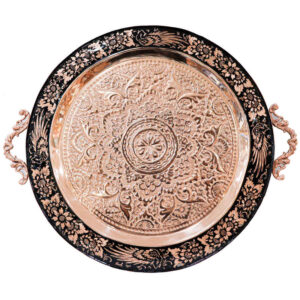 装饰性铜托盘——波斯手工雕刻工艺：Round（圆形）