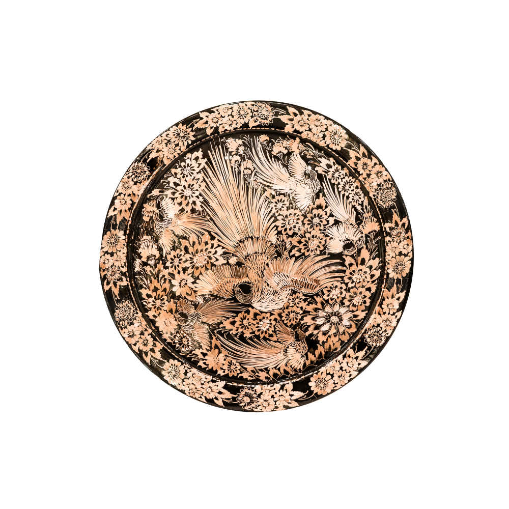 Main image of 装饰性铜托盘——波斯手工雕刻工艺：Shazdeh（王子）