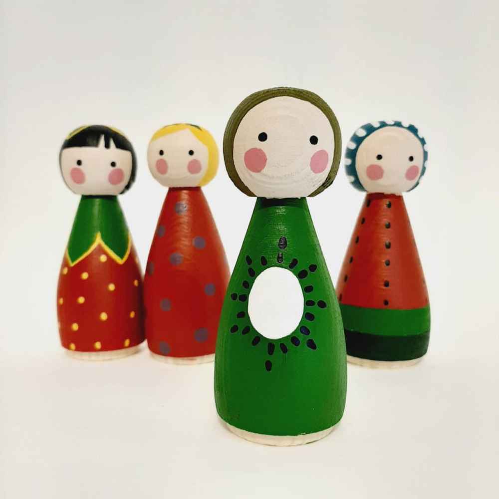 《手工木制挂钩娃娃 — 瓢虫 | 自然主题木制摆件》