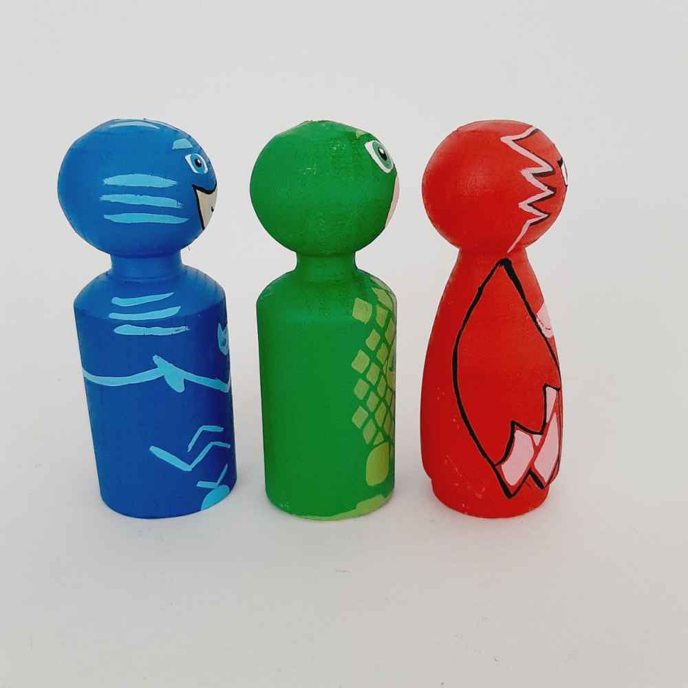 《手工木制挂钩娃娃 — 小英雄 | 定制儿童玩具人物》