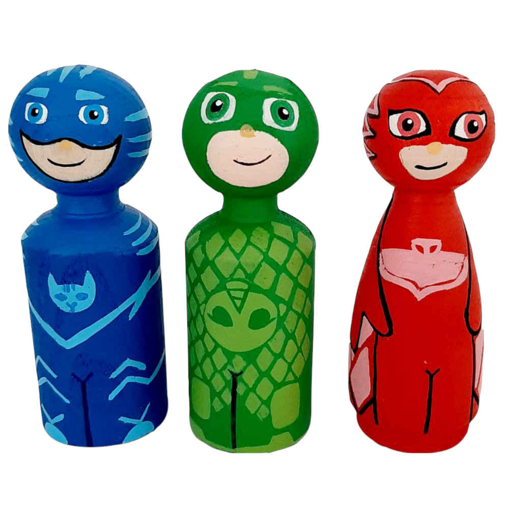 Main image of 《手工木制挂钩娃娃 — 小英雄 | 定制儿童玩具人物》