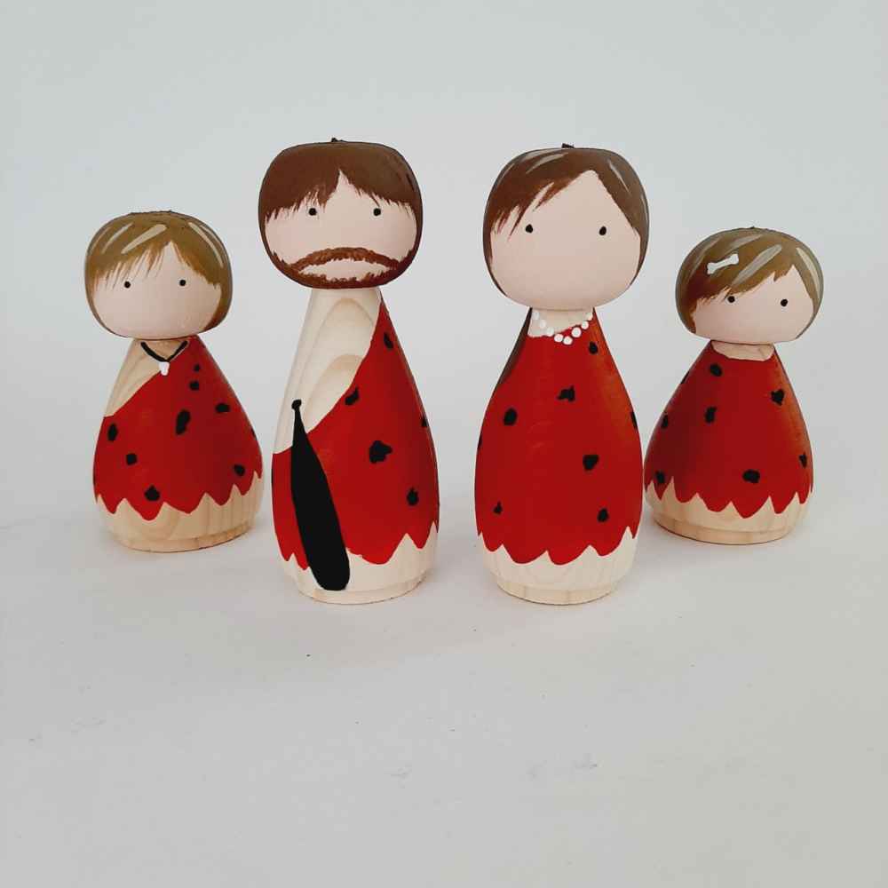 《手工木制挂钩娃娃 — 石器时代主题 | 手工木制玩具》