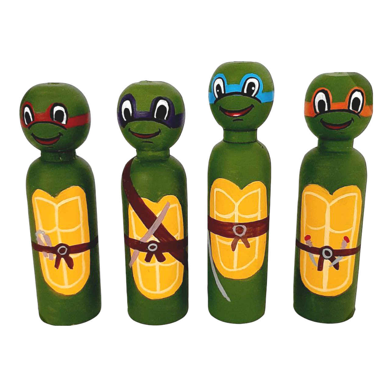 Main image of 《手工木制挂钩娃娃 — 忍者神龟 | 定制玩具人物》